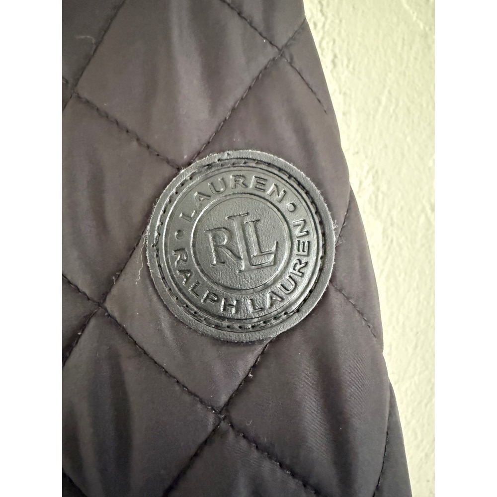 Lauren Ralph Lauren Womens Black Quilted Hooded Parka Jacket Medium RN41381 - Picture 11 of 11